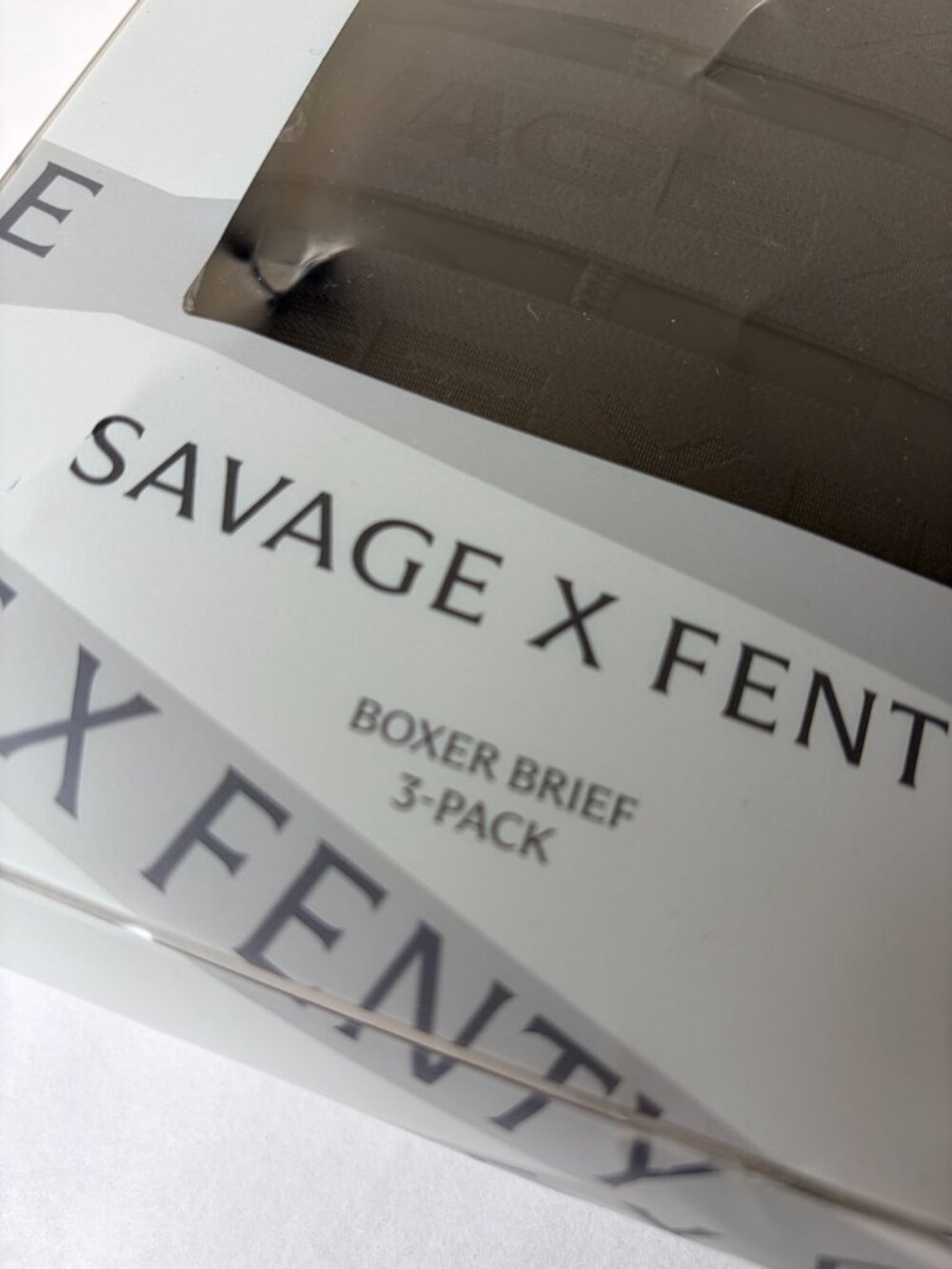New 3-Pack Savage x Fenty Shadow Fit Boxer Briefs Black Size S - Picture 3 of 12